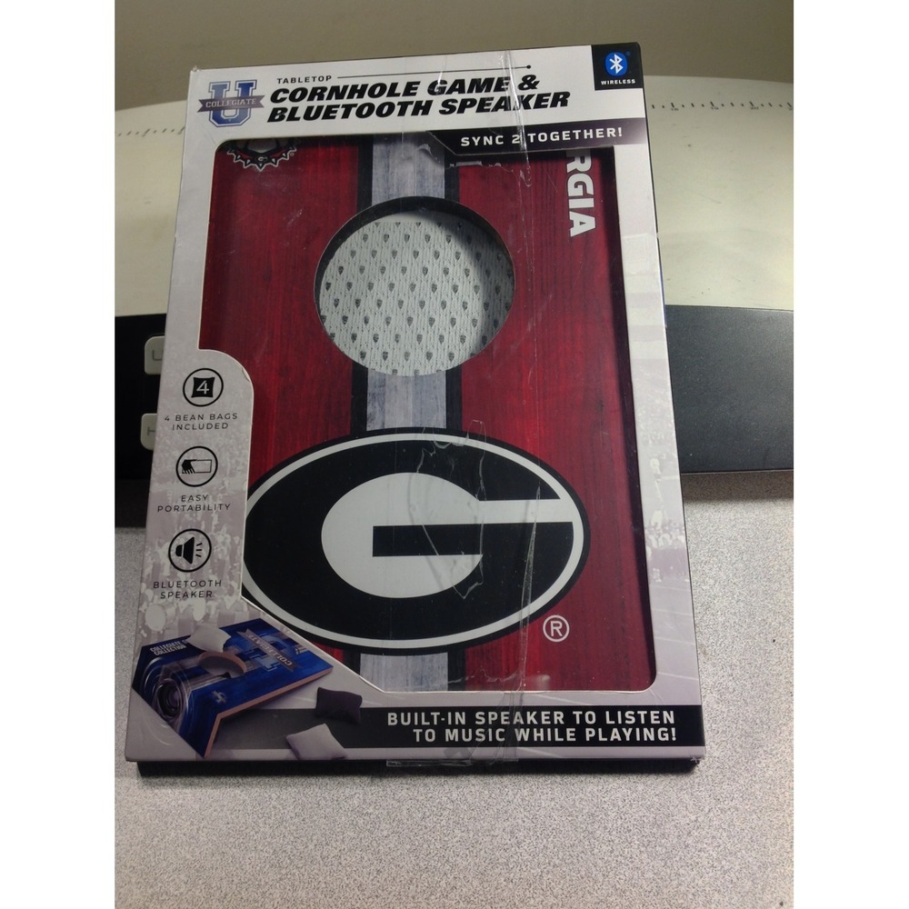 SOAR Georgia Bulldogs Tabletop Cornhole Game & Bluetooth Speaker NEW Red Black‎